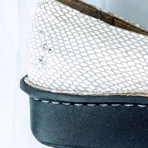 Alegria Mary Jane FEL 710 Shoes Feliz White Leather Faux Snakeskin Sz 9 - Picture 11 of 12